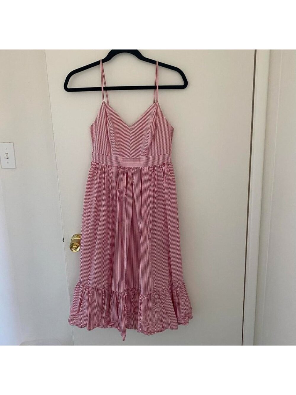 J. Crew Pink Striped Midi Sundress